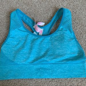 Pink seamless lightly lined sports bra